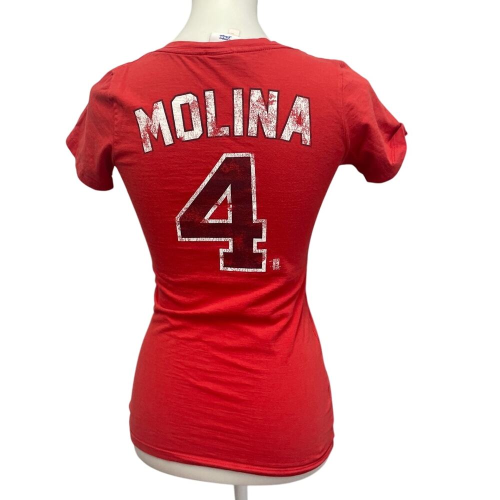 Genuine Merchandise Womens Small Molina Cardinals Short Sleeve V Neck Tee Shirt - Picture 3 of 4